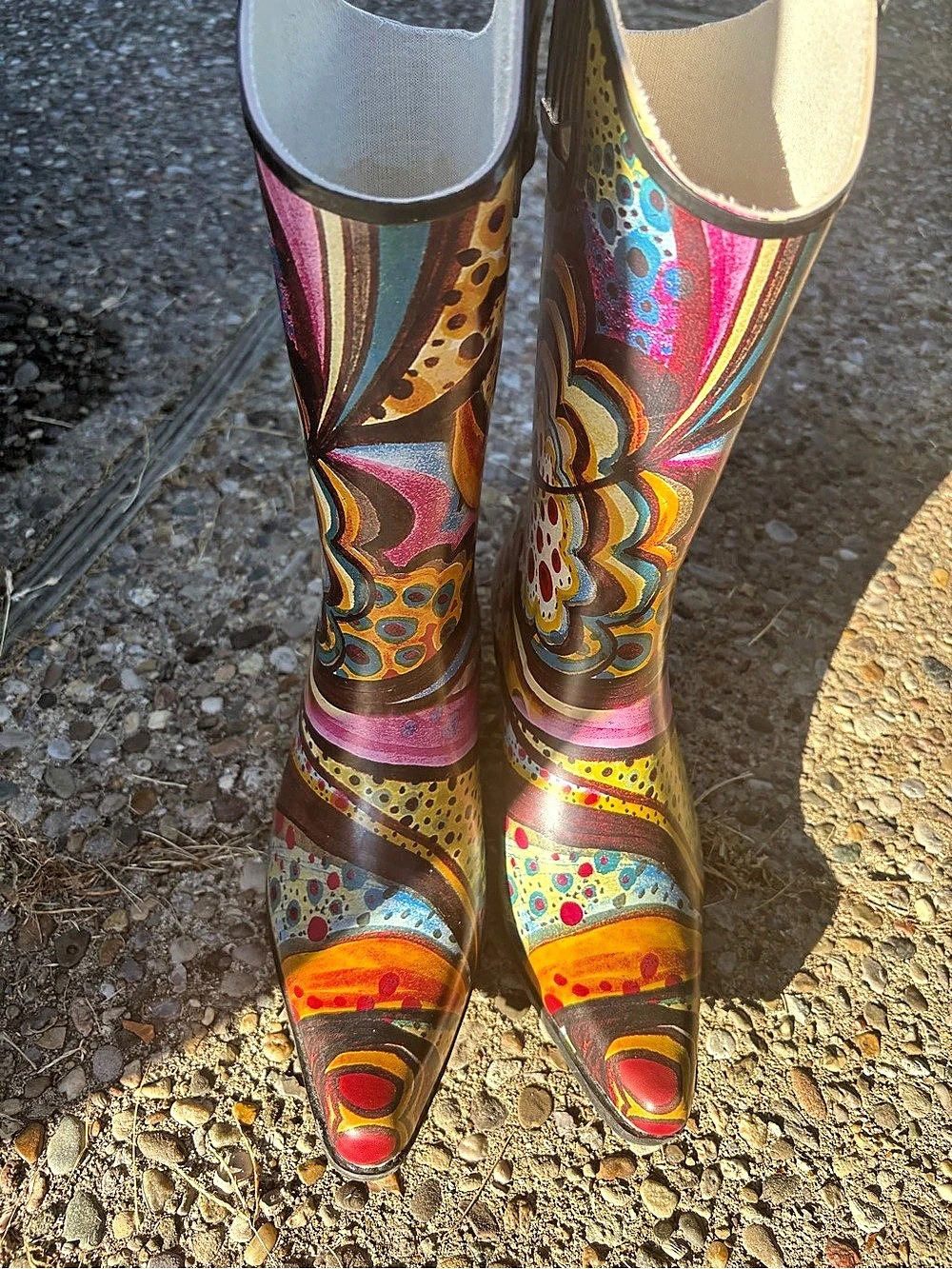 conkys Women's Abstract Rain Boots Multicolor
